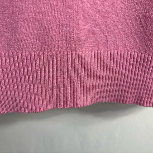 ontwelfth Floral Lace Puff Sleeve Ribbed Knit Short Sleeve Cotton Sweater Sz L - Picture 11 of 15